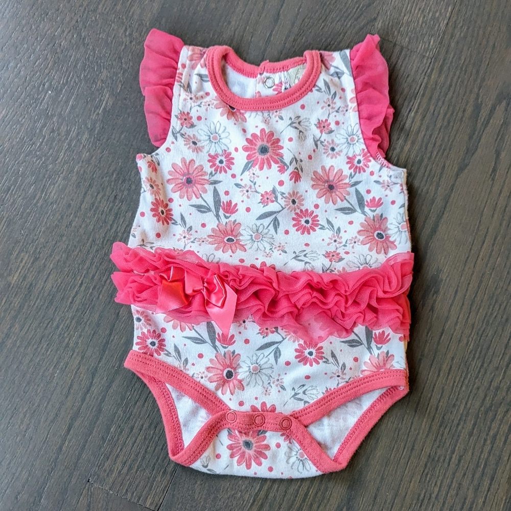 Kyle & Deena Girls Romper, Pink Floral, 3-6 Months